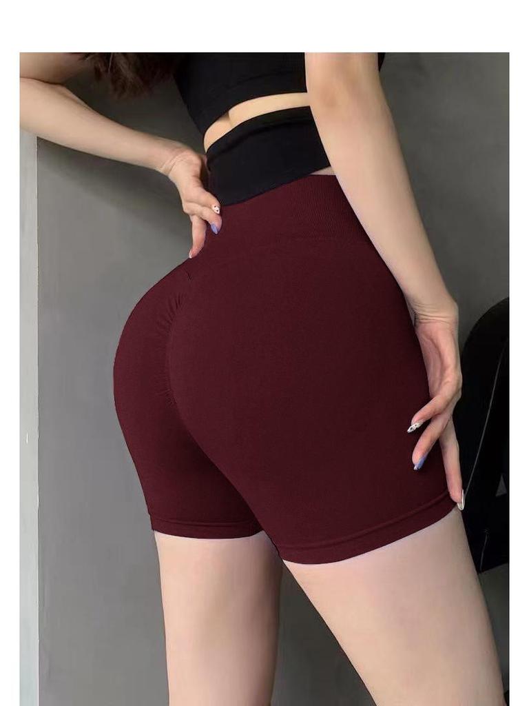Pantaloncini da Yoga Senza Cuciture Vita Alta Europei e Americani - Pesca Sollevamento Estate Fitness Corsa