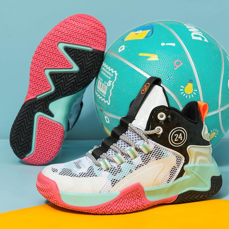 Boys Cool Sneakers 2025 Four Seasons Children's Personalized Breathable Shoes Medium and Older Boys Trendy Fashion Basketball Shoes
