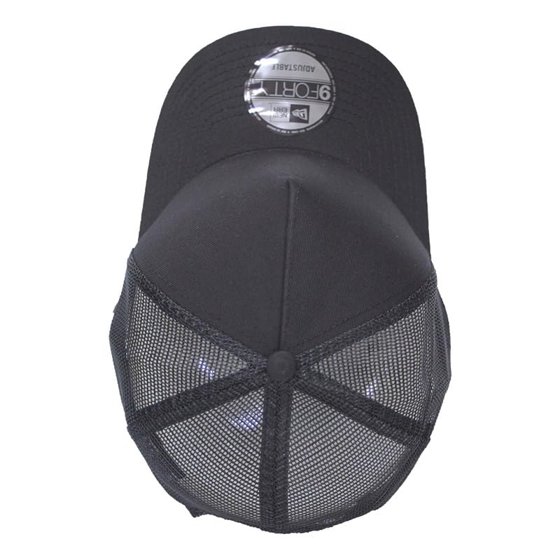 New Era Cap 9FORTY Mesh Baseball Cap Side Logo Plain Black NE205