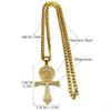 Egyptian Cross Ankh Key Of Life Rhinestone Devil Eye Necklace For Women Men Stainless Steel Gold Color Turkish Eye Jewelry