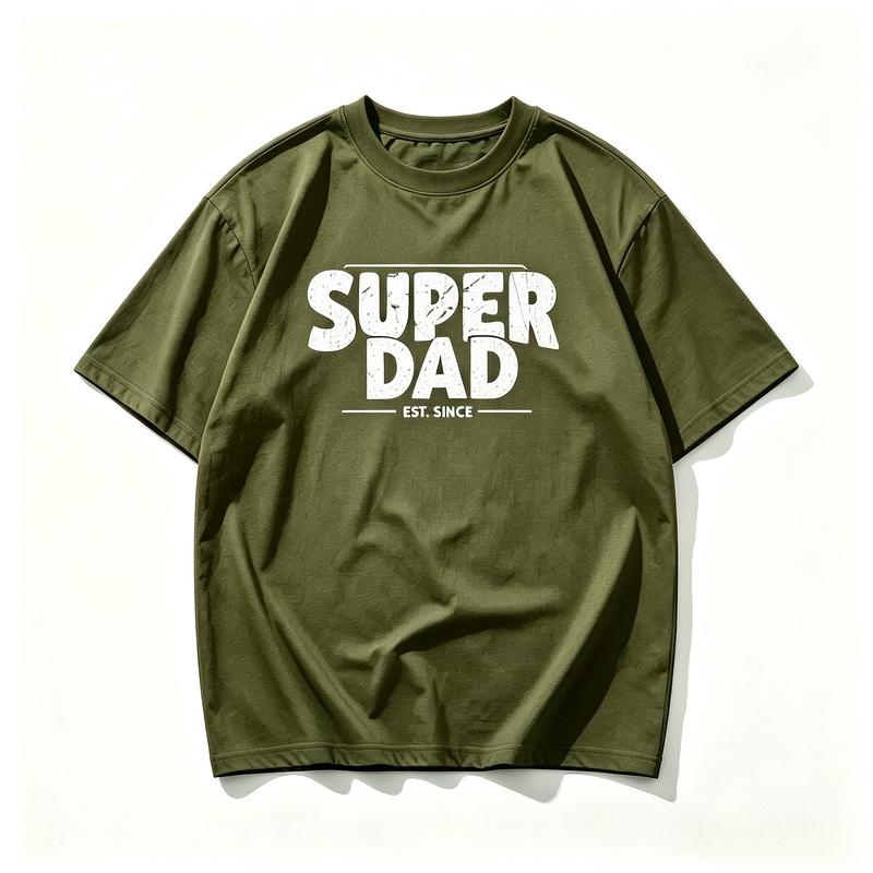 Vintage Super Dad Graphic TShirt For Unisex Fathers Day Gift Retro Distressed Print Cotton Casual Short Sleeve Tees Harajuku Y2k