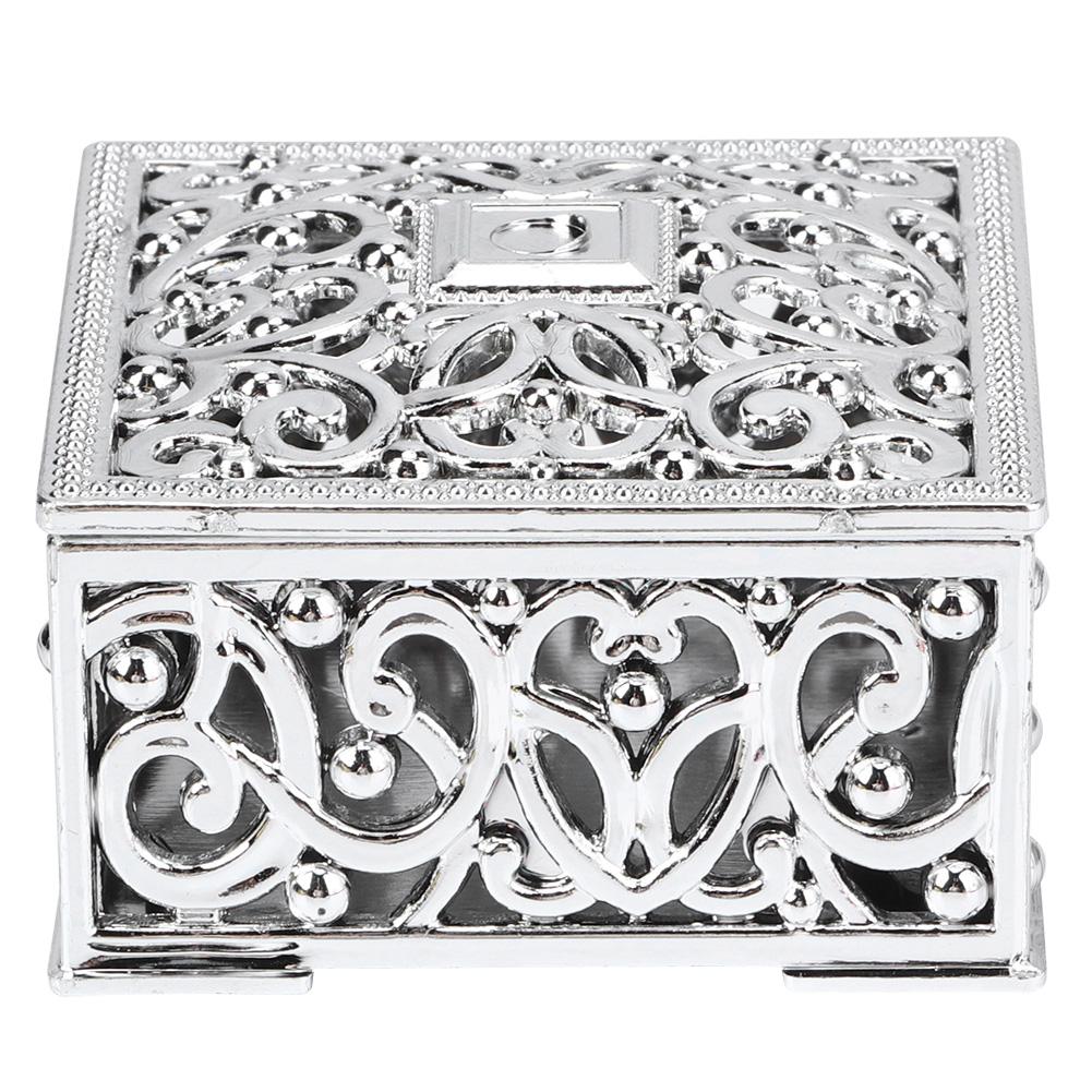 12Pcs European Style Hollow Square Candy Box Container Sugar Box Wedding SuppliesSilver