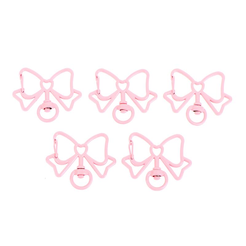 

5 шт. 32X39 мм в форме банта, весенние застежки-омары, металлический брелок, застежки-крючки для Diy, брелок для ключей, сумка, кукла, кулон, ювелирные изделия розовый