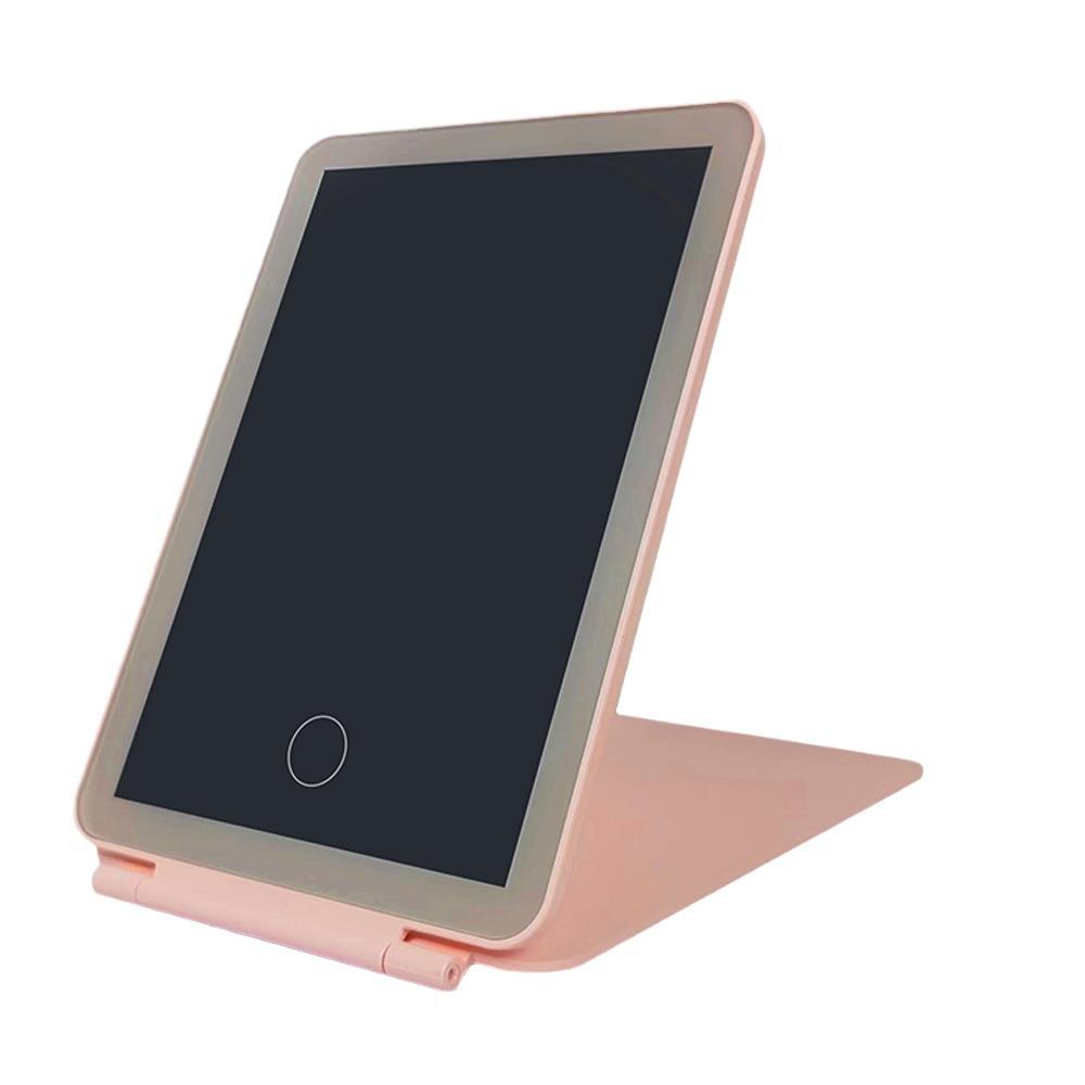 Portable Folding LED Makeup Mirror with Light for Dorms and Travel