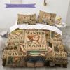 One Piece Muster Bettwäsche Steppdecke Set Bettbezug Kissenbezug Zuhause Geburtstagsgeschenk(1 Bettbezug + 2 Kissenbezüge, ohne Füllung)