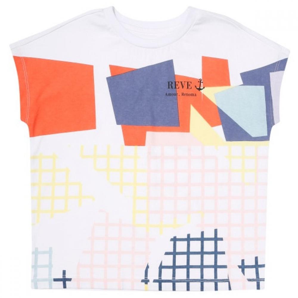 

[Renoma Kids] Футболка Renoma Kids для девочек STingray FiT GeomeTric White/110