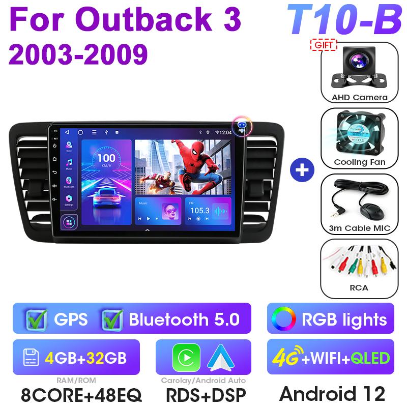 2 Din Android 12 Car Radio For Subaru Outback 3 Legacy 4 2003 - 2009 Multimedia Video Player GPS 4G Carplay Auto Stereo DVD QLED