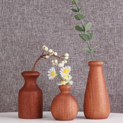 1PC Neue Ebenholz Holz Vase Wohnzimmer Getrocknete Blumen Vase Pflanzen Massivholz Topf Home-Office Schreibtisch Dekoration Zubehör
