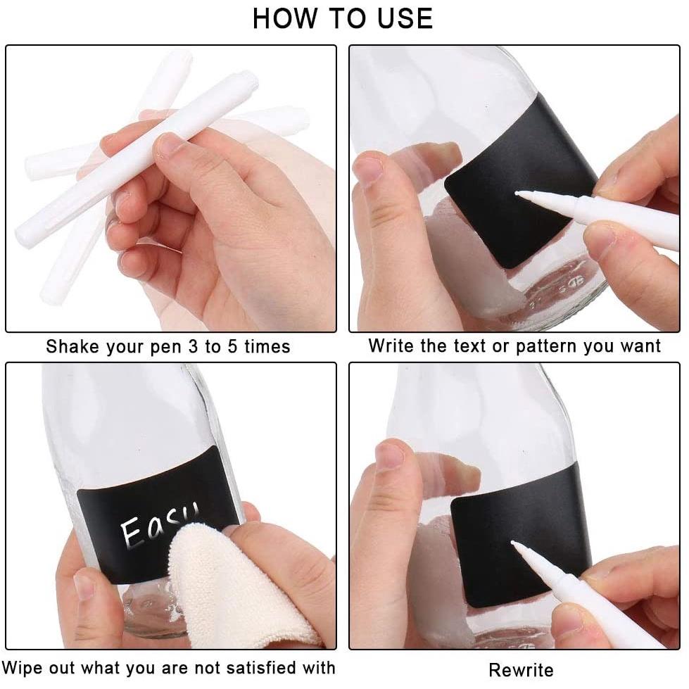 120pcs/roll Jars Labels Erasable Chalkboard Label Waterproof Sticker Craft Kitchen Blackboard Sticker Tag Marker Without Pen