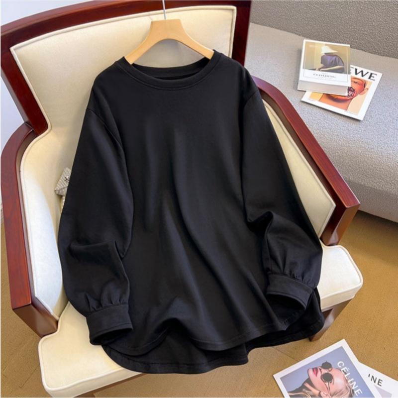 

Белая футболка средней длины с длинными рукавами для женщин в осеннем нижнем белье и нижней рубашке с верхом из брюк Shark XXL