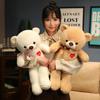 Adorable Bow Love Heart Teddy Bear Plush Toy Cute Soft Stuffed Animals Bears Doll Girls Hug Pillow for Lovers Valentine Gifts