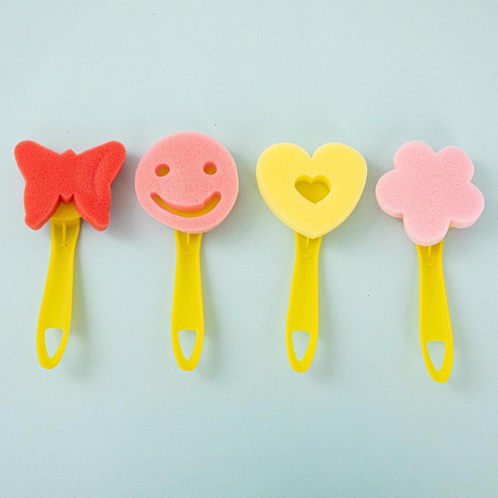 Children's DIY Sponge Painting Brush & Stamp Set for Graffiti Art
