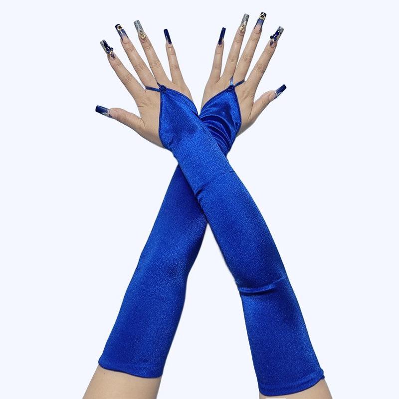 1920er Jahre Maskenball Satinhandschuhe - Lang, Haken & Ösenverschluss, Sonnenschutz, Ideal für Brautfotos & Hochzeitskleider