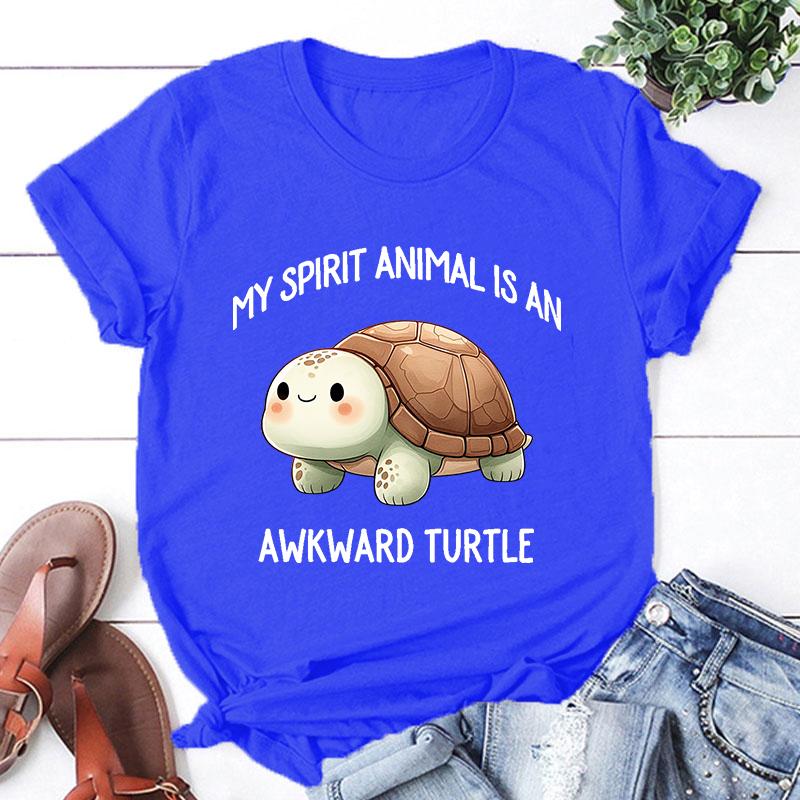 Mým duchovním zvířetem je neohrabaná želva potisk tričko pánské/dámské topy trička léto chladné volné krátký rukáv