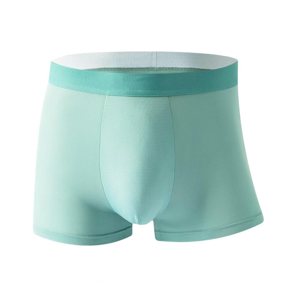 Men's Ice Silk Breathable Solid Color Boxer Briefs - Plus Size Available
