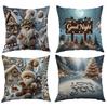 Weihnachten Bedruckter Kissenbezug Neues Zuhause Polyester Sofa Dekokissen Schlafzimmer Kissen Kissenbezug