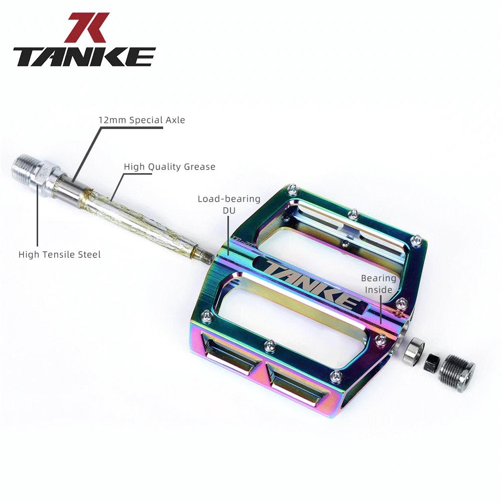 TANKE bicycle pedals ultralight aluminum alloy colorful anti-skid bearing mountain bike accessories MTB foot pedals folding bike