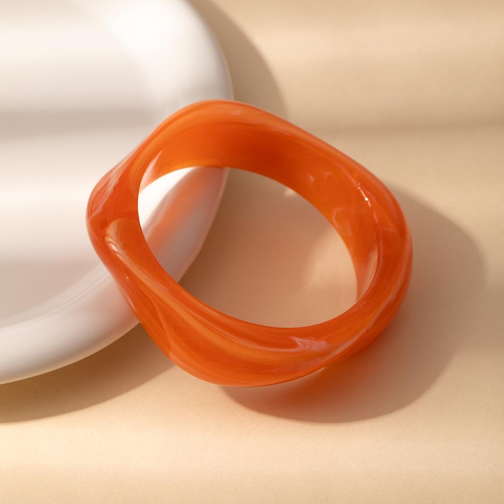 Retro Special-Shaped Wide Square Acrylic Multi-Color Bracelet Multi-Color Exaggerated Design Sense Niche Jewelry