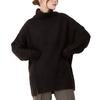 Side Slit Black [atONE] ATN-0026 Off-Neck Sweater, Women's, M-L,