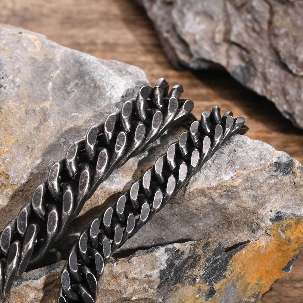 Stainless Steel Jewelry Thick Heavy Cuban Chain Men Bracelets Wristband For Dad Boyfriend Valentine's Day Gift