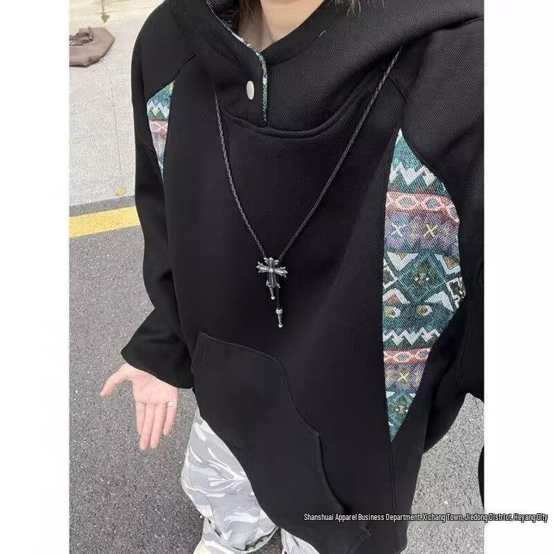 2025 Men's Autumn/Winter Patchwork Hooded Sweatshirt