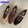 Fashion Luxury Fashion Crystal Ladies  Flats Mary Janes Shoes Rhinestones Female Shallow Footwear Buckle Strap Women Flats With Shoes