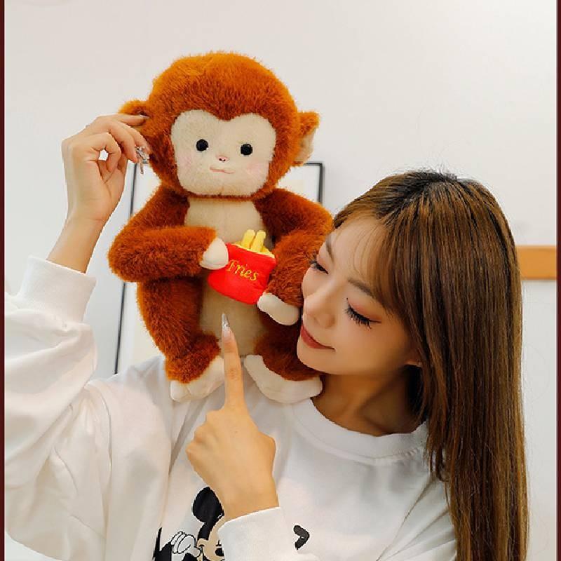 Plush Toys Monkey French Fries Golden Monkey Cartoon Animals Fill Doll Gift Toy