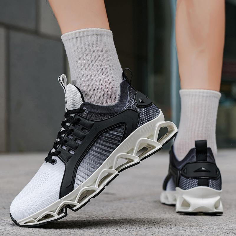 Men'S Breathable Mesh Running Shoes Blade Sole Sneakers Lightweight Non-Slip Sports Shoes For Gym Walking Casual Wear