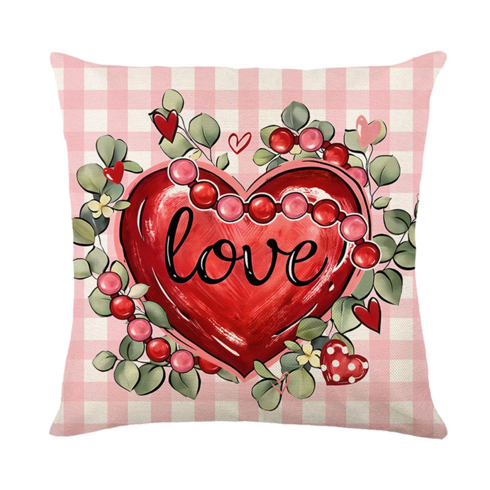 

Valentine S Day Festive Printing Pillowcase, Living Room Sofa Decoration, Cushion, New Year S Holiday Bedroom Pillow. One Size