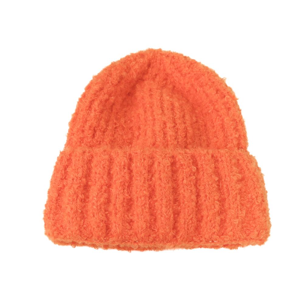 Korean Version of Women's Wool Hat Fashionable and Versatile  Big Head  Ear Protection  Cold Cold Hat  Solid Color Simple Hat