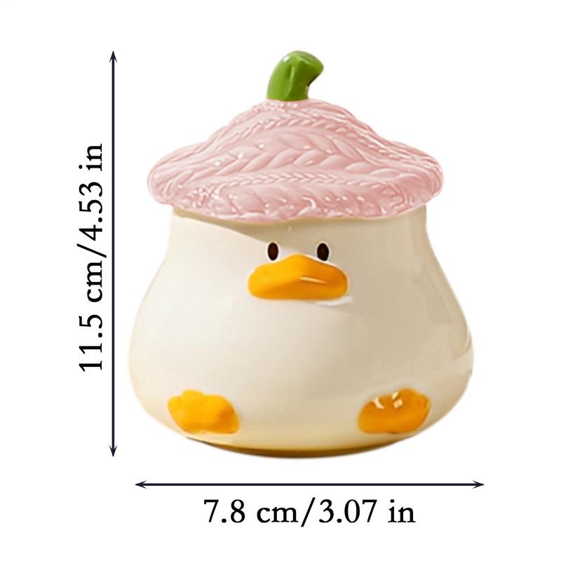 Cute Duck Coffee Mug Novelty Funny Tea Cup With Hat Lid 400ml Cartoon Ceramic Drinkware Tableware With Handle For Kids And Adult