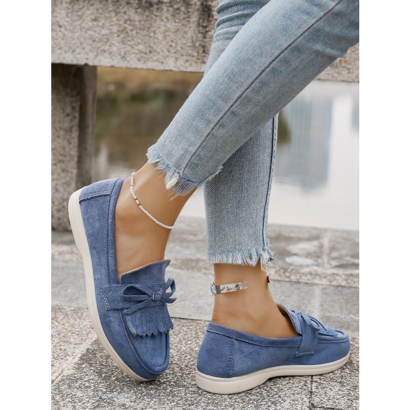 Women‘s Shoes Spring Large Size Slip-On Tassel Decoration Casual Single.