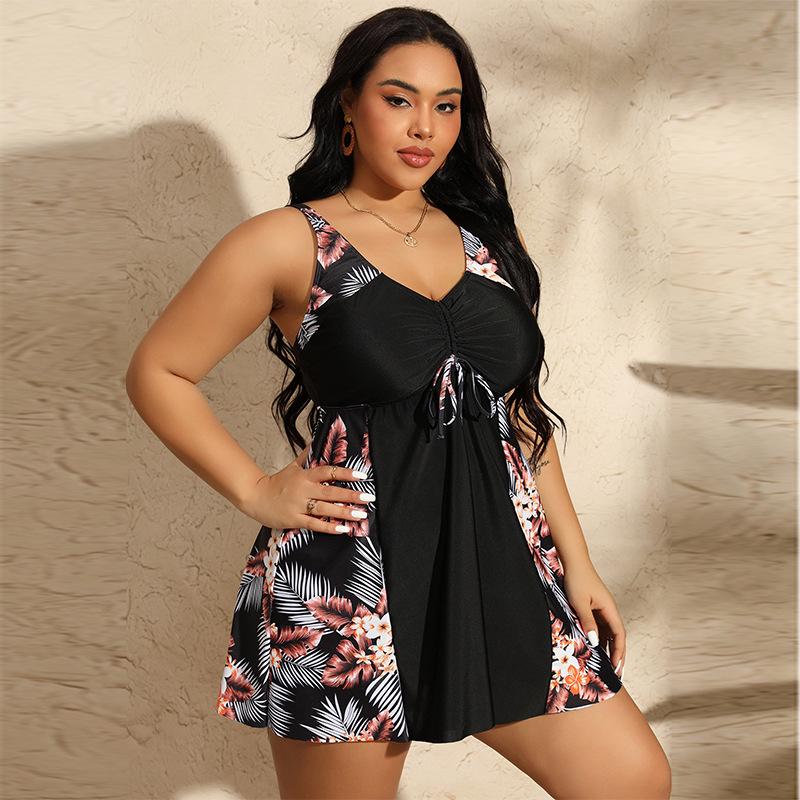 2026 Women s Plus Size Leopard Print Slimming Skirted Bikini 0XL