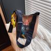 Stylish Kitten Print Underarm Tote: New Cute Cartoon Graffiti Handbag