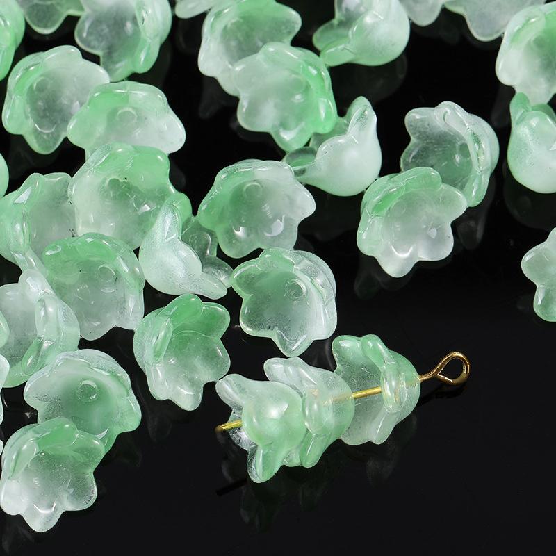 50Pcs/Bag 7X12Mm Colorful Bellflower Lampwork Beads Caps Glass Spacer Beads For Jewelry Making Diy Handmade Bracelets Hairpin