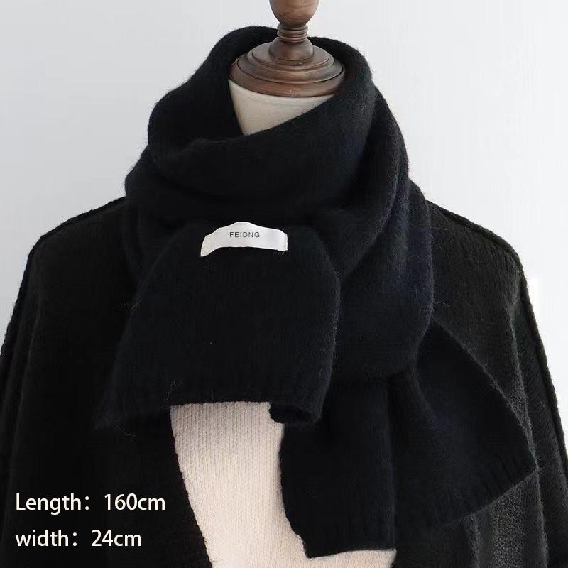 2025 Autumn And Winter New Korean Version Ing Style Solid Color Scarf Student Warm Knitted Versatile Couple Mountaineering Scarf