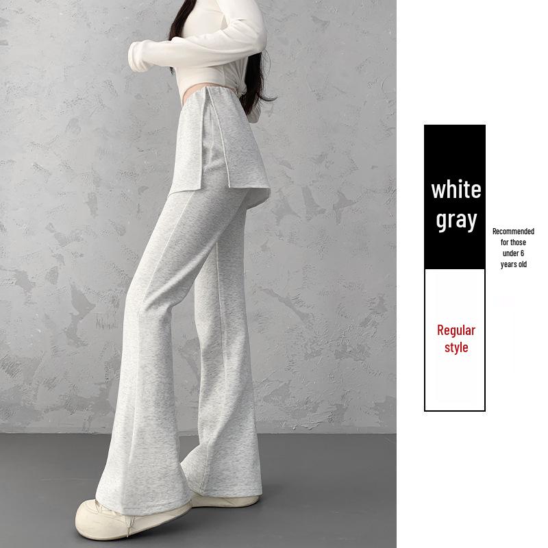 Women's High-Waisted Wide-Leg Flared Pants, Slimming Drapey Casual Look
