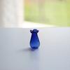 Miniature Vase, Tiny Blue Glass Vase, Small Flower Holder, Cute Mini Vase for Miniature Houses DIY Refrigerator Magnets (Magnets Not Included)
