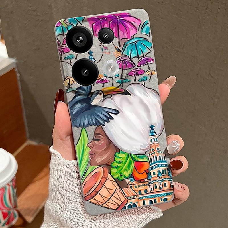 Tropical-style Toucan Pattern Case Xiaomi 14T 13T 11T Pro Leather Texture Silicone Cover Funda For Redmi Note 14 13 Pro 4G 5G 12 11