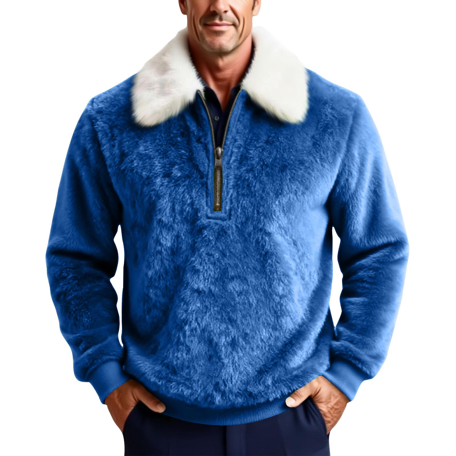 Мужской винтажный рождественский свитшот с круглым вырезом XL синий