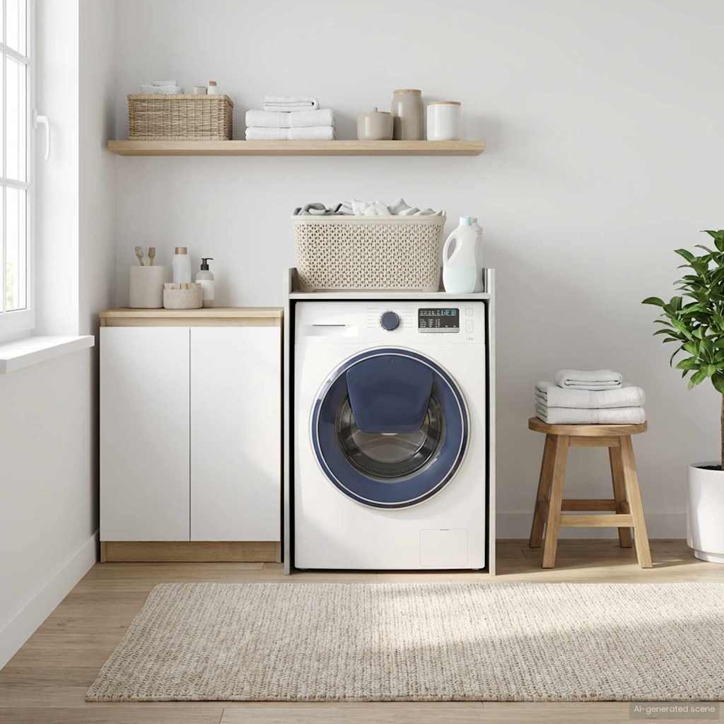 Washing Machine Cabinet in Concrete Look 67.5 x 62 x 97 cm Engineered Wood
