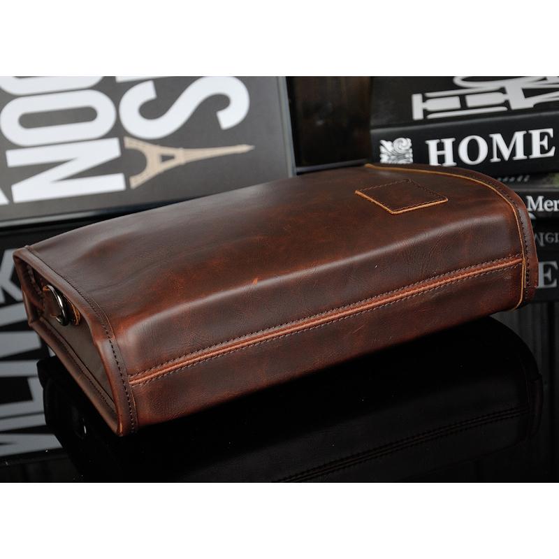 The New Korean Version of The Men's Crazy Horse Leather Shoulder Bag Leisure Travel Retro Large-capacity Men's Bag Shoulder Crossbody Bags