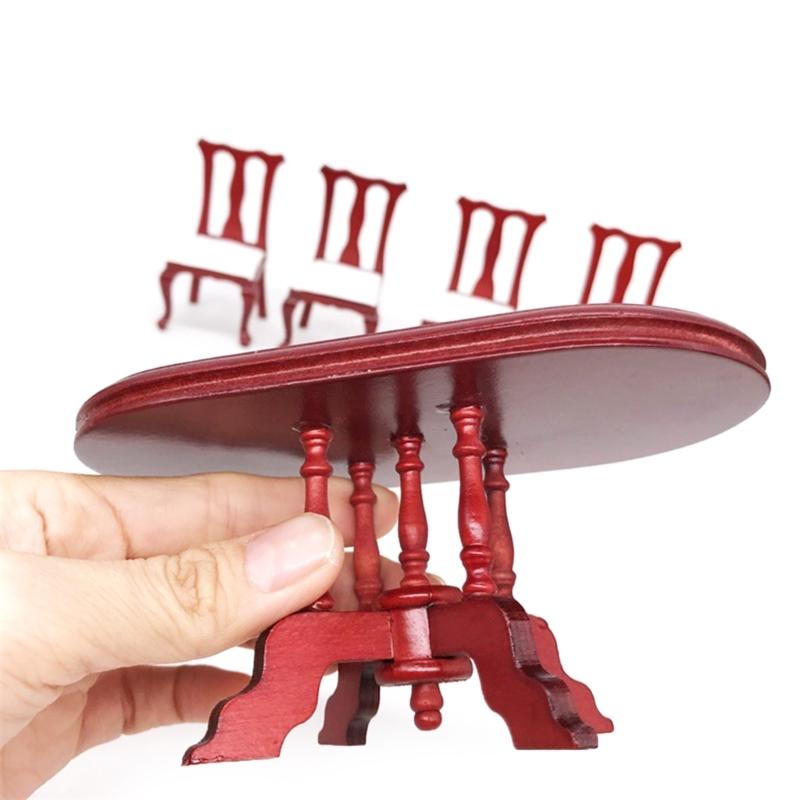 Doll House Chair Table Model Dining Set Realistic Table Dollhouses Chair Realistic Play Chair Realistic 1:12 Model Toy