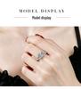 S925 Sterling Silver Women's Engagement Ring with Four-Prong Double Row Pavé, Small Stones, D Color, 2.5 Carat Moissanite