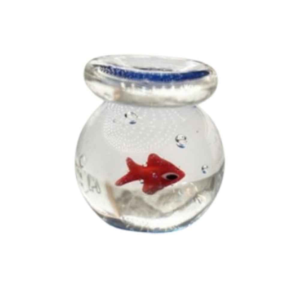 Handmade Mini Glass Fish Tank Cute Handcrafted Glass Fish Gift Aquarium Decoration  Home Ornament