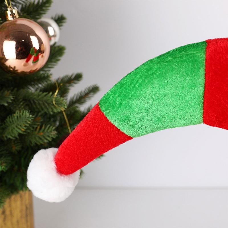 Festival Curved Santa Hats Classical Red Green Color Father Christmas Hats For Adult Kids Christmas Event Gathering Hat