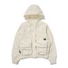Women S Convertible Hoodie Crop Jacket  Ivory 
