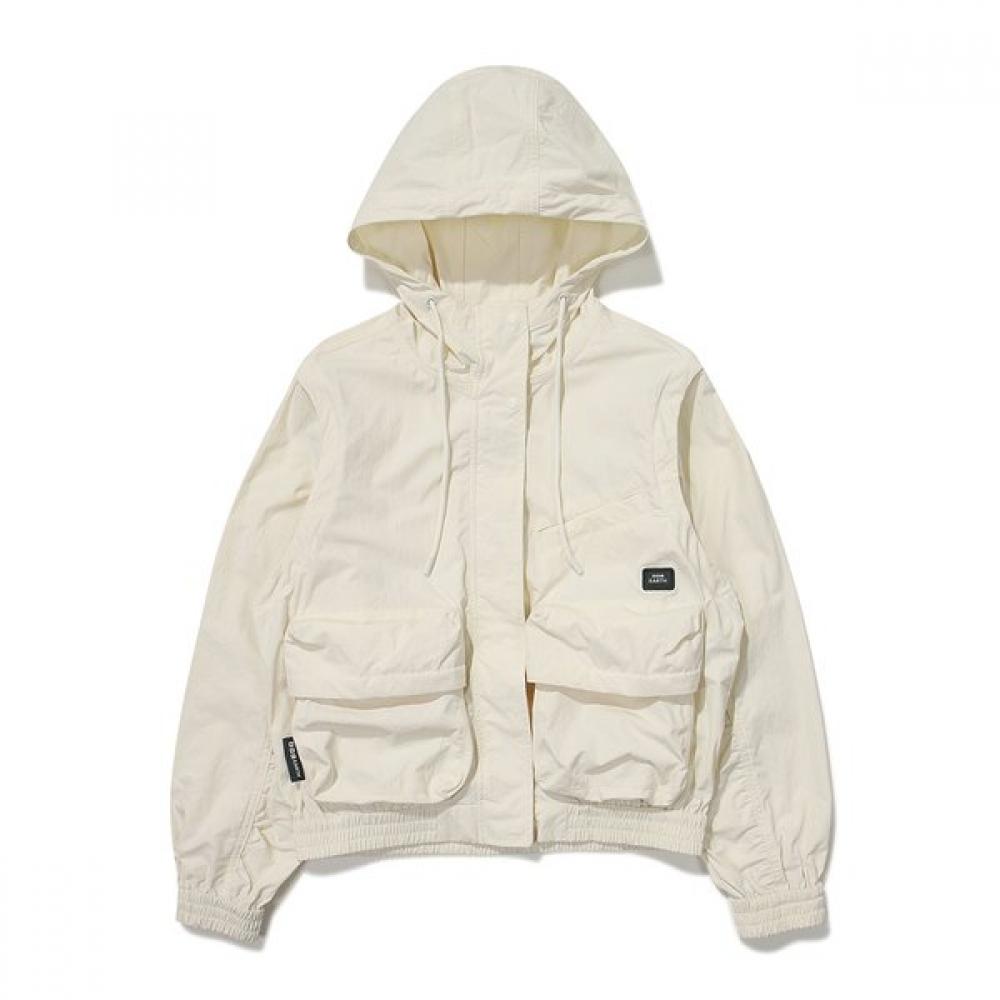 Women S Convertible Hoodie Crop Jacket Ivory 090