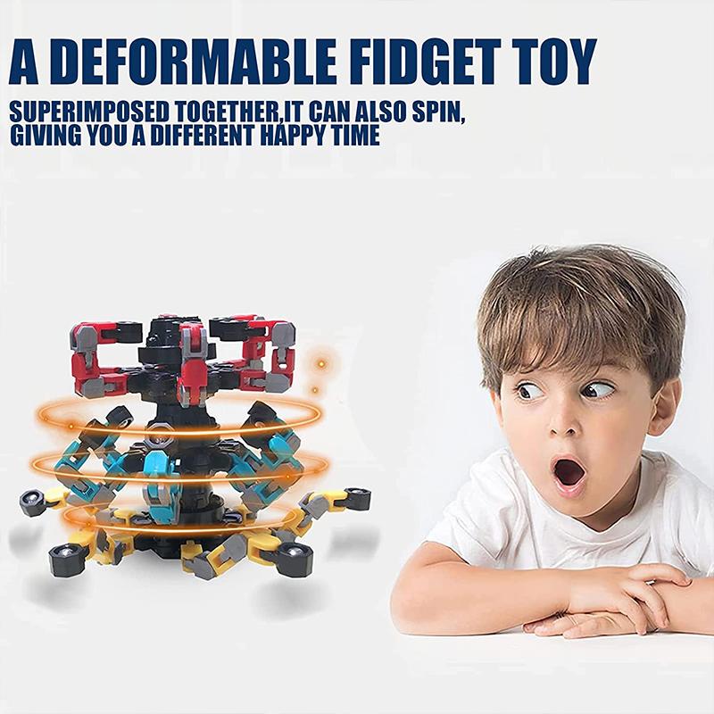 Trottola da Dito Giocattolo Catena Giocattolo Robot Robot Deformabile Fai da Te Robot Deformato Meccanico Spirale Twist Dito Decompressione Dito Bambini Adulti Pasqua