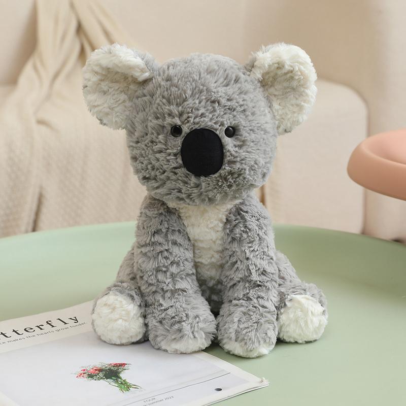 1Pc 25cm Fluffy Lions Fox Piggy Cattle Peluche Toy Cute Sitting Animal Elephant Koala Bear Monkey Cow Polar Bear Dolls for Kids